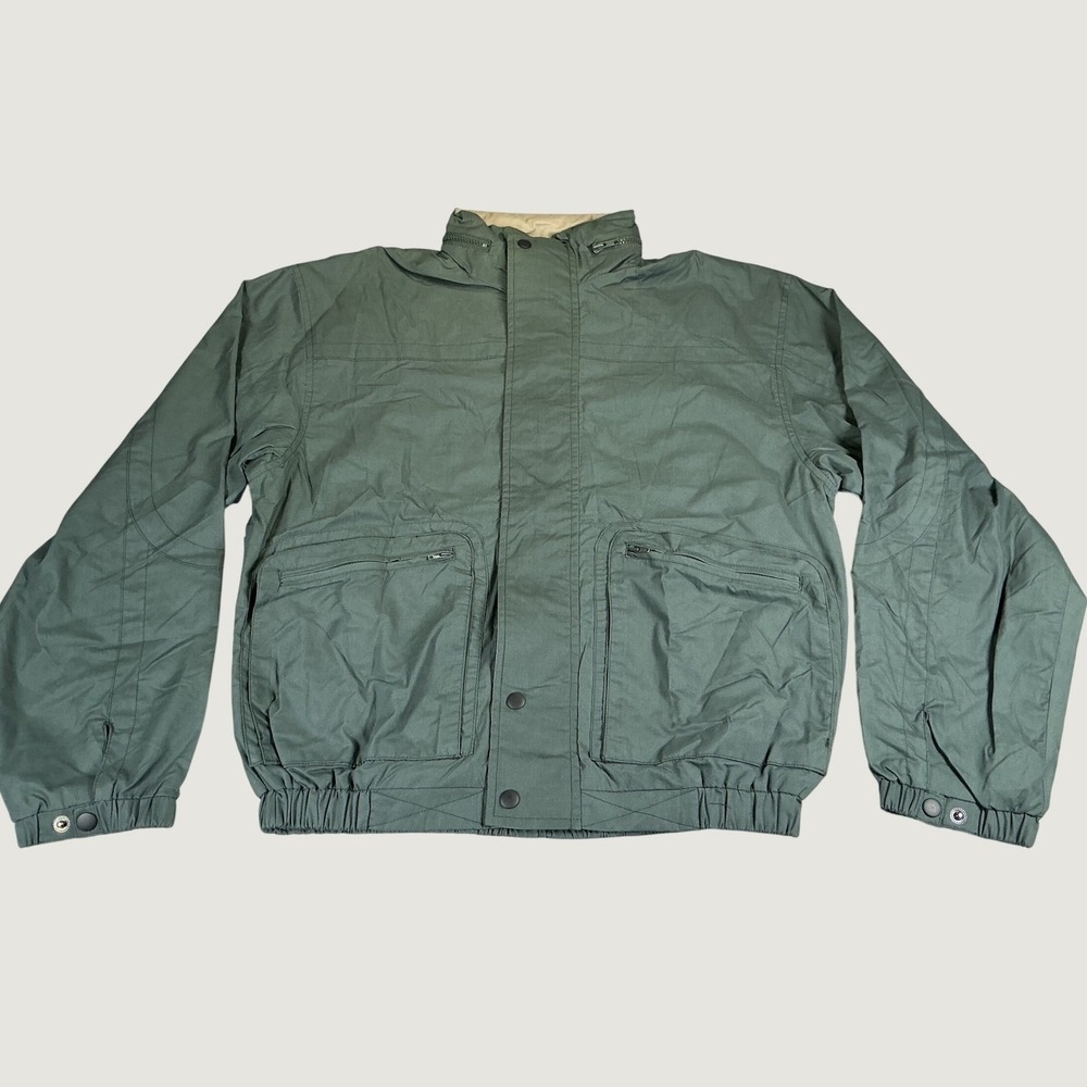 Time Out Men's Small Green Utility Field Jacket Water Resistant Full Zip NWOT
